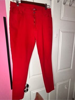 High-Rise Red Skinny Jeans for Women